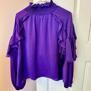 Glam Deep Purple Ruffle Top